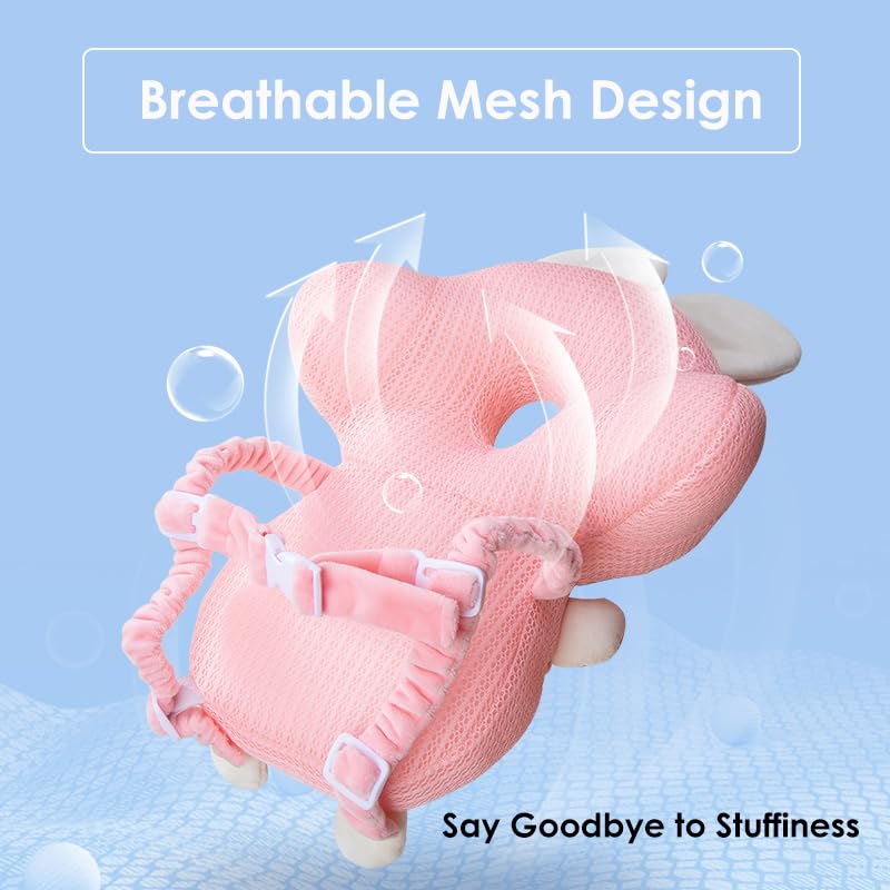 Caminadora Bebé JunNeng Rosa con Mochila Protectora de Cabeza de 3 Lados para Niños Pequeños