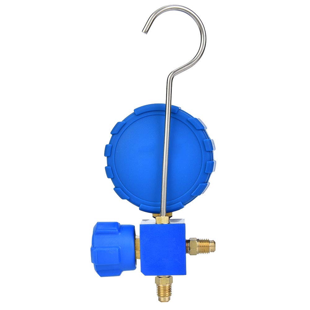 Manómetro de aire Acondicionado para R22 / R410A / R134A / R407C Herramienta de Refrigeración de Aire Acondicionado de Baja Presión con mirilla G1 / 4