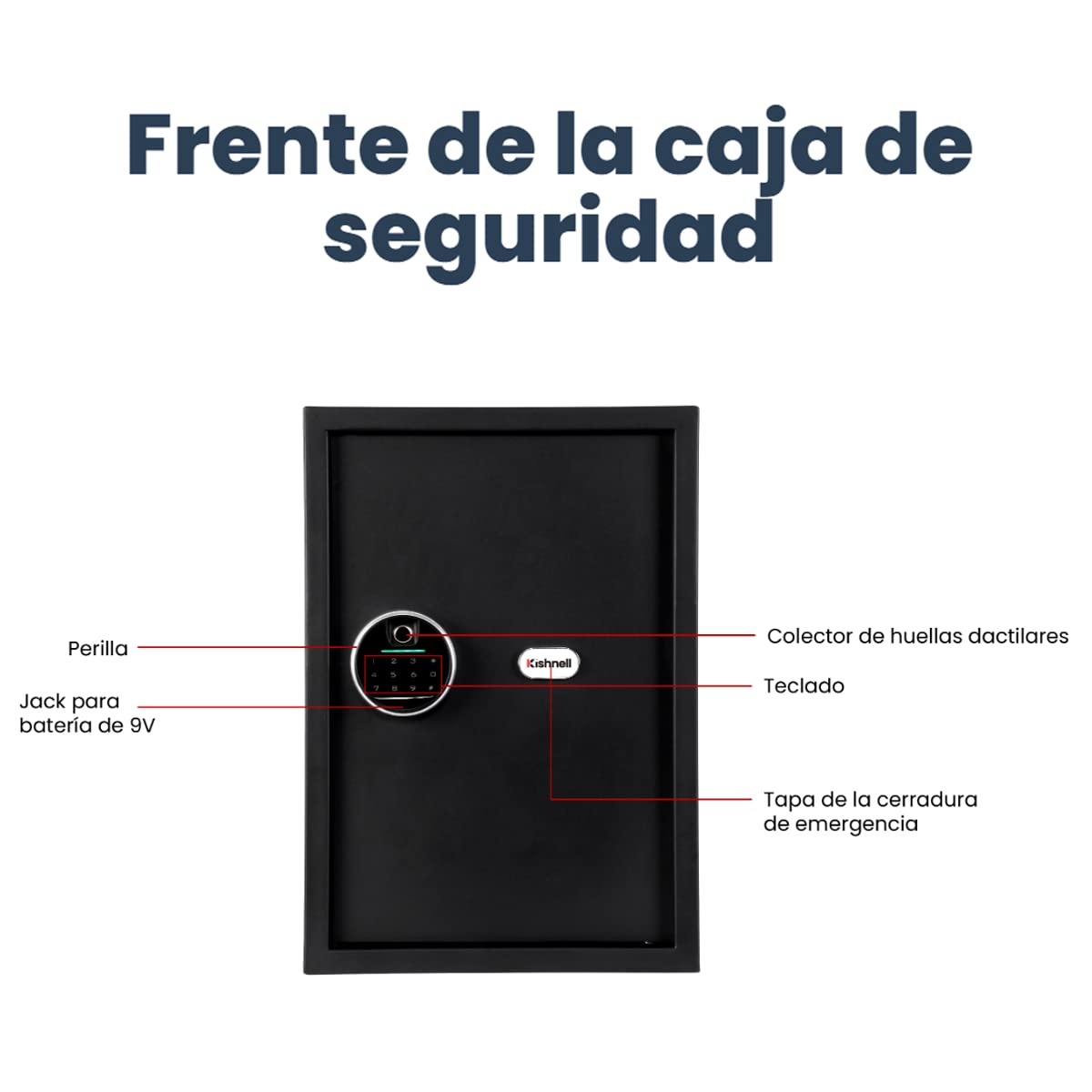 Kishnell | Caja Fuerte Seguridad Grande Huella Y Luz Sprinfrield 50FDE