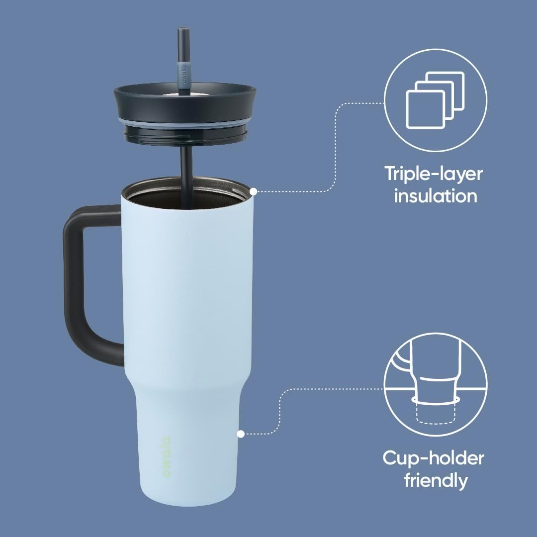 Vaso de Viaje Owala Azul Triple Capa Aislada 40 oz