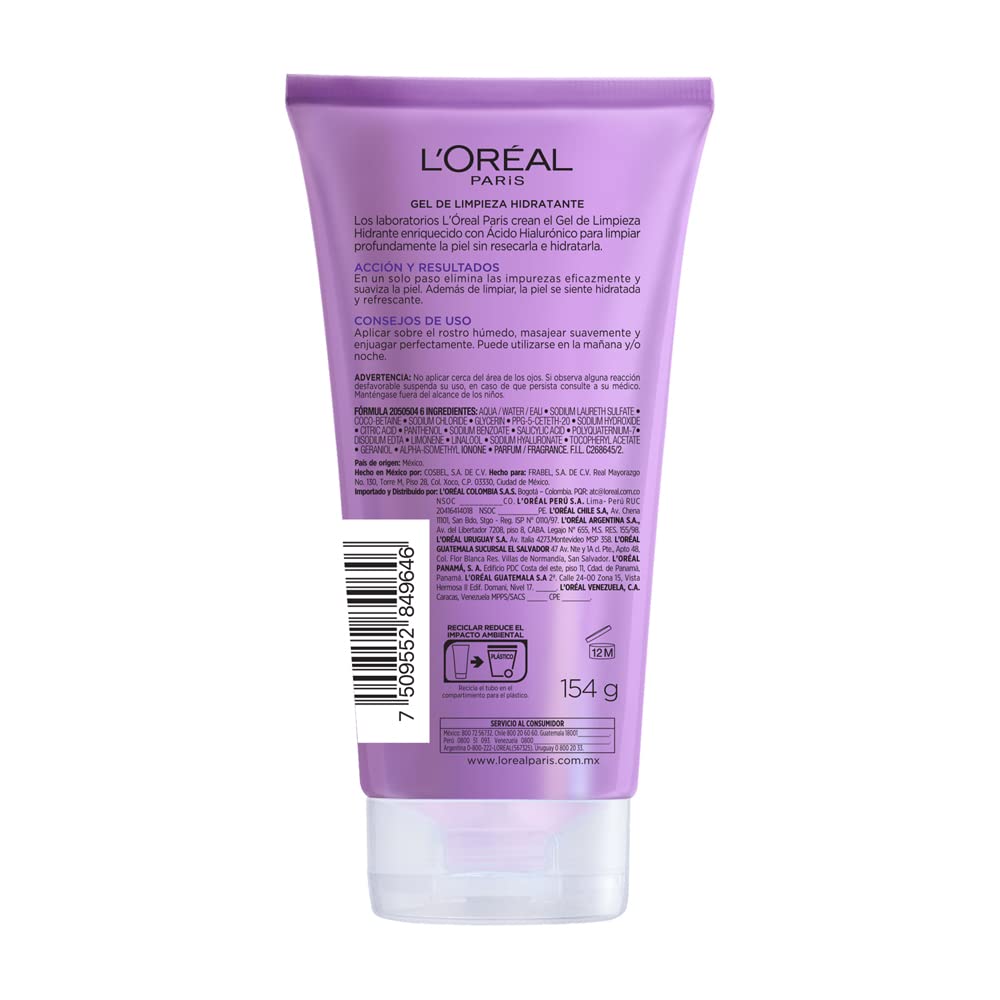 L'Oréal Paris Kit serum facial Revitalift Ácido Hialurónico y bloqueador solar anti-brillo UV Defender FPS 50 + + Gel Limpiador Facial Revitalift Ácido Hialurónico, 150 ml