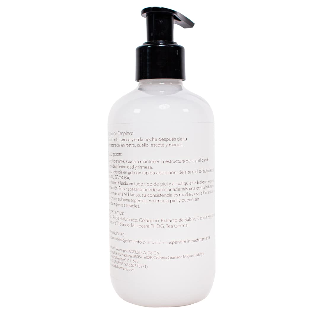 SILVIA STRAUSS Suero Facial Hyaluronic Acid Suero Gel Hidratante con Ácido Hialurónico para Rostro, Escote, Cuello y Manos, 250ml