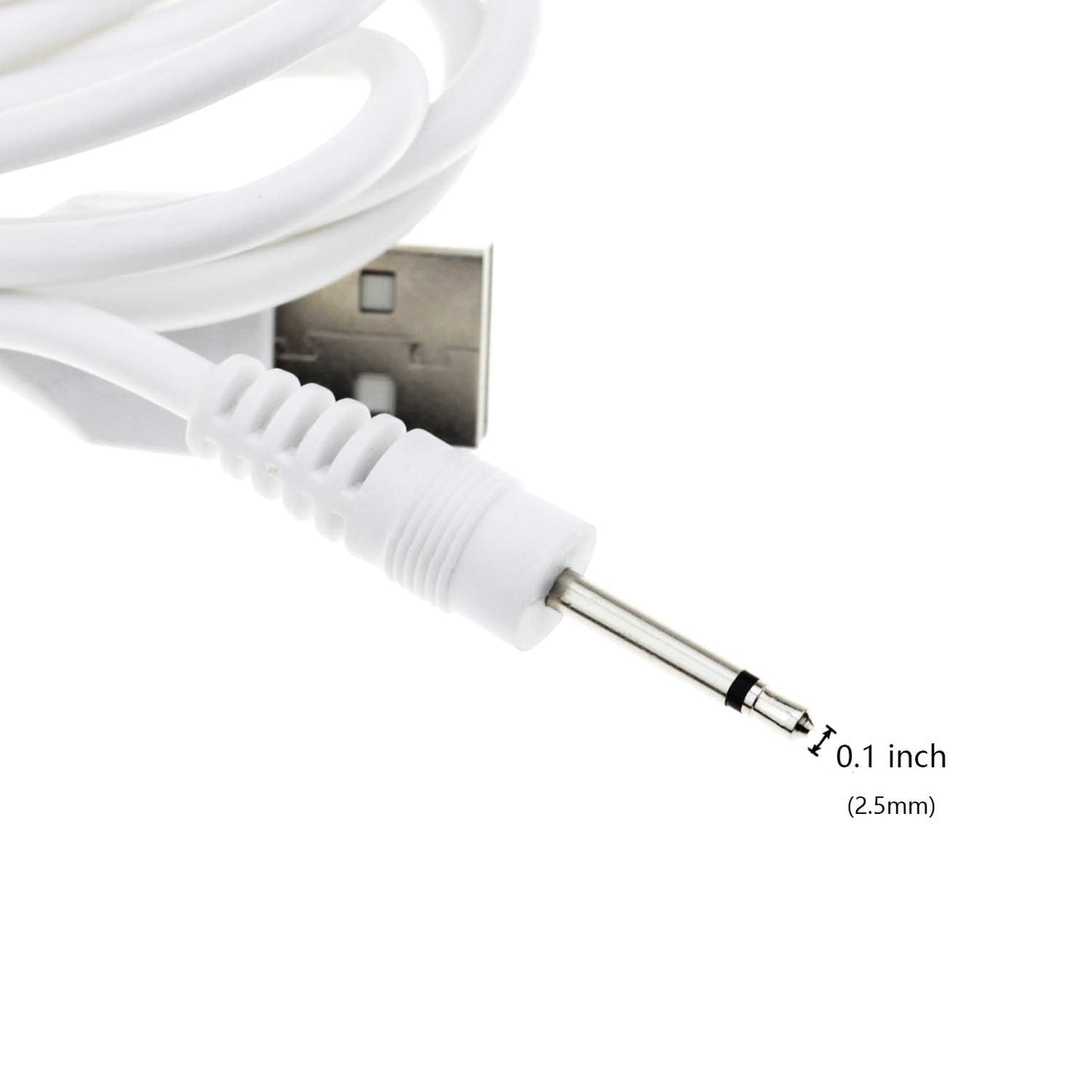 MORNWELL 2.5mm cable de carga de DC de repuesto,5V cargador de Vibrador de CC USB,adaptador de cable de carga rápida para masajeador Vibradorador,Cargador de juguetes sexuales,Alta durabilidad