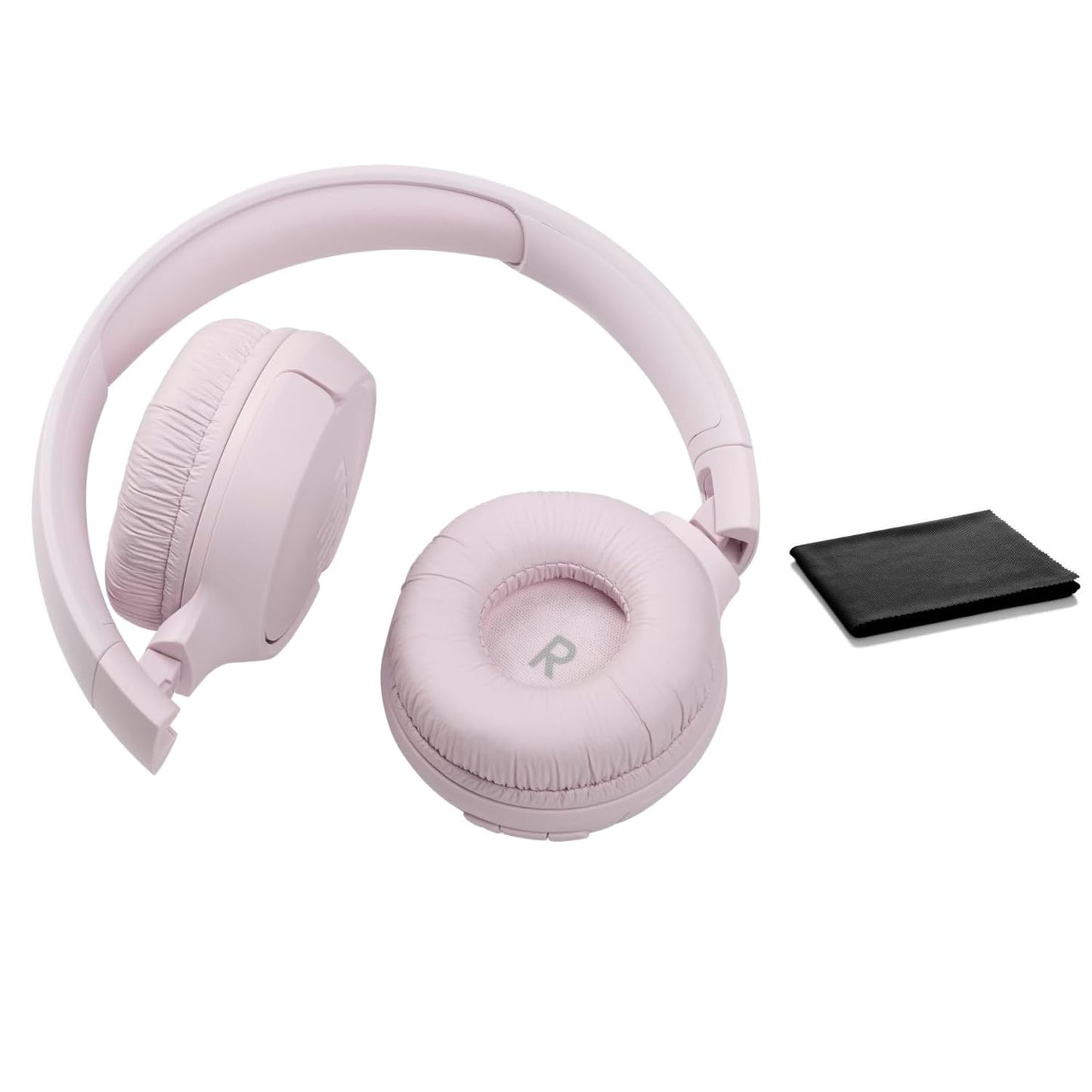 JBL Tune 510BT: Auriculares inalámbricos Bluetooth en la oreja con sonido Purebass - con paño de limpieza (rosa, estándar), JBLT510BT-tela negra