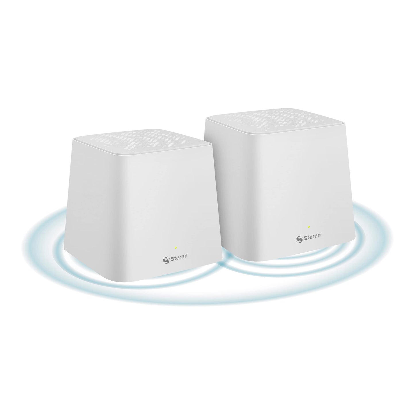 STEREN MESH-200 Sistema Smart Wi-Fi Mesh Doble, 2,4 GHz y 5 GHz (B/G/N/A/AC/V/R), AC 1200, 2 Puertos LAN Fast Ethernet por Cada módulo, Color Blanco, gestión Desde App