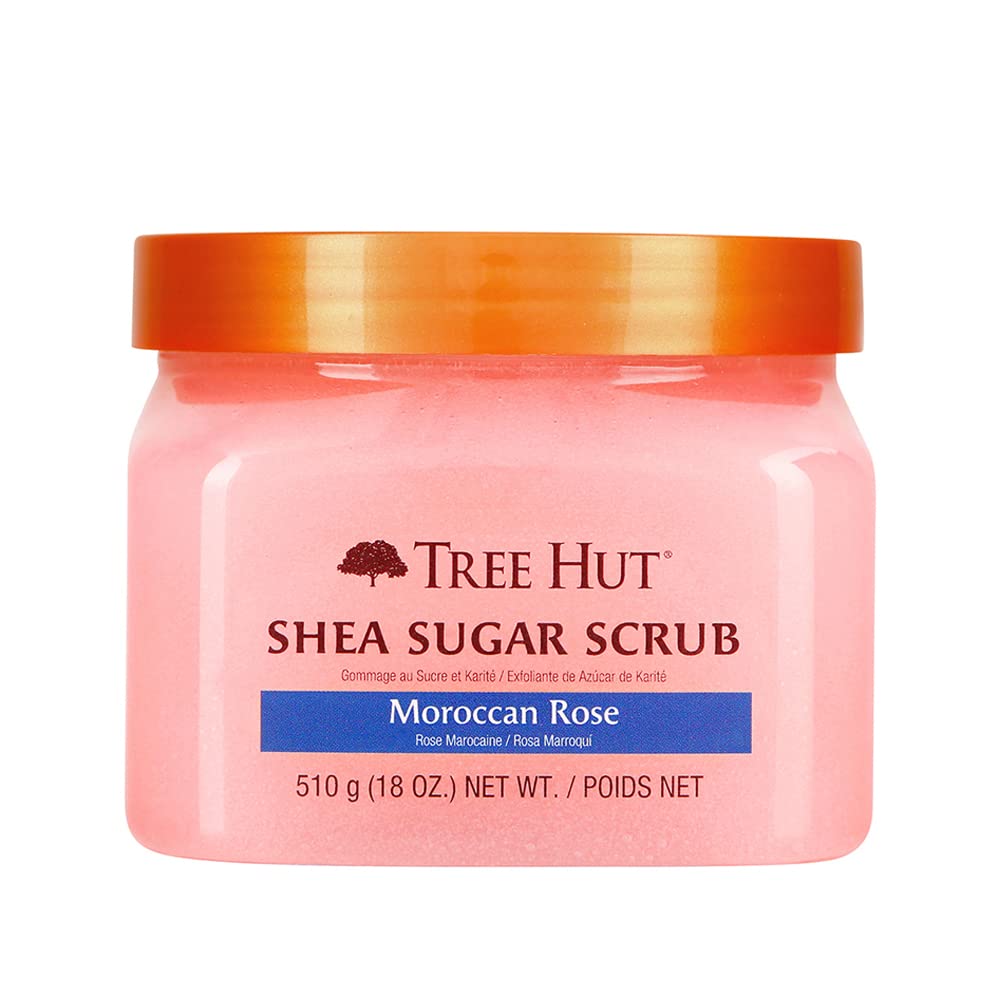 TREE HUT, Moroccan Rose Shea Sugar Scrub, Exfoliante Corporal Manteca de Karité + Tropical Mango Shea Sugar Scrub, Exfoliante Corporal de Azúcar Natural con Manteca de Karité y Esencia de Mango