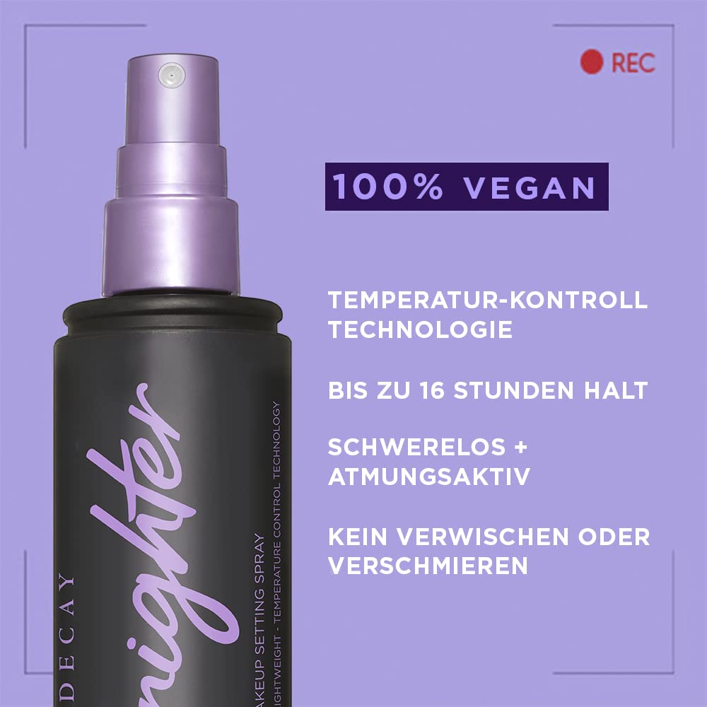 Urban Decay All Nighter Setting Spray fijador de maquillaje hasta por 16hrs acabado natural, 118ml