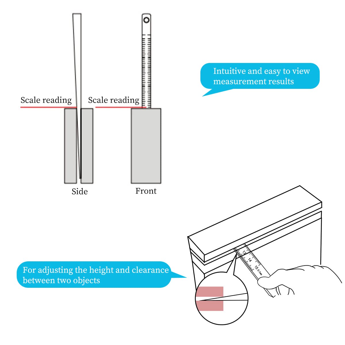 Calibrador de grosor cónico para soldar y calibrar la cuña, medidor de huecos, herramienta de medición de agujeros (1-15 mm)