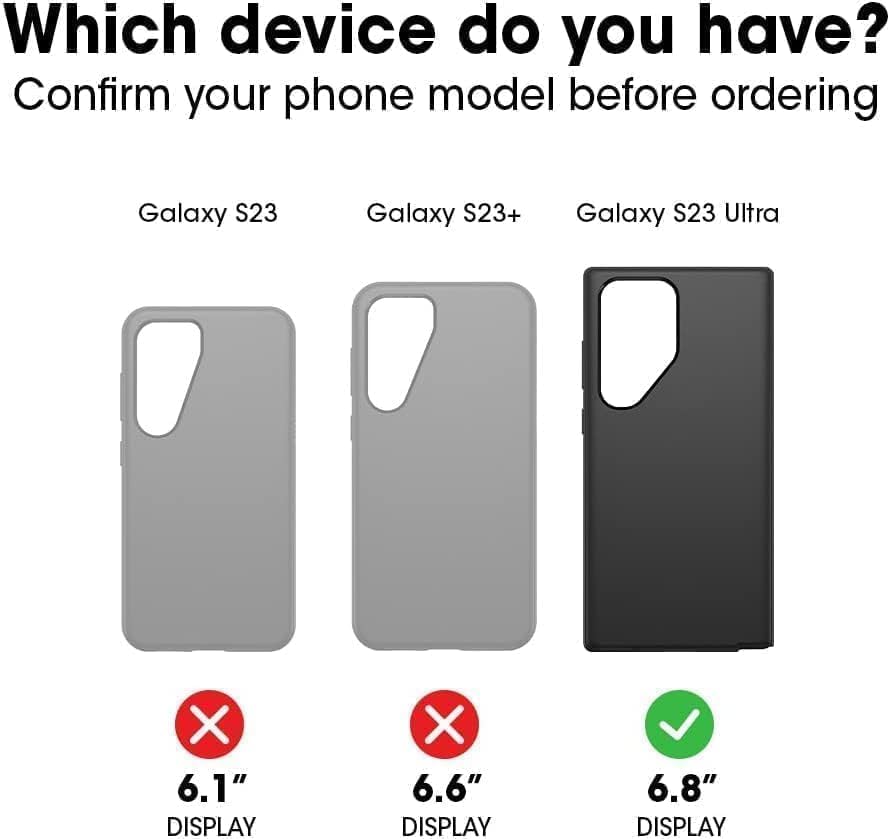 Funda Defender OtterBox Galaxy S23 Ultra Negro Resistente y Duradero con Protección de Puerto y Defensa Microbiana