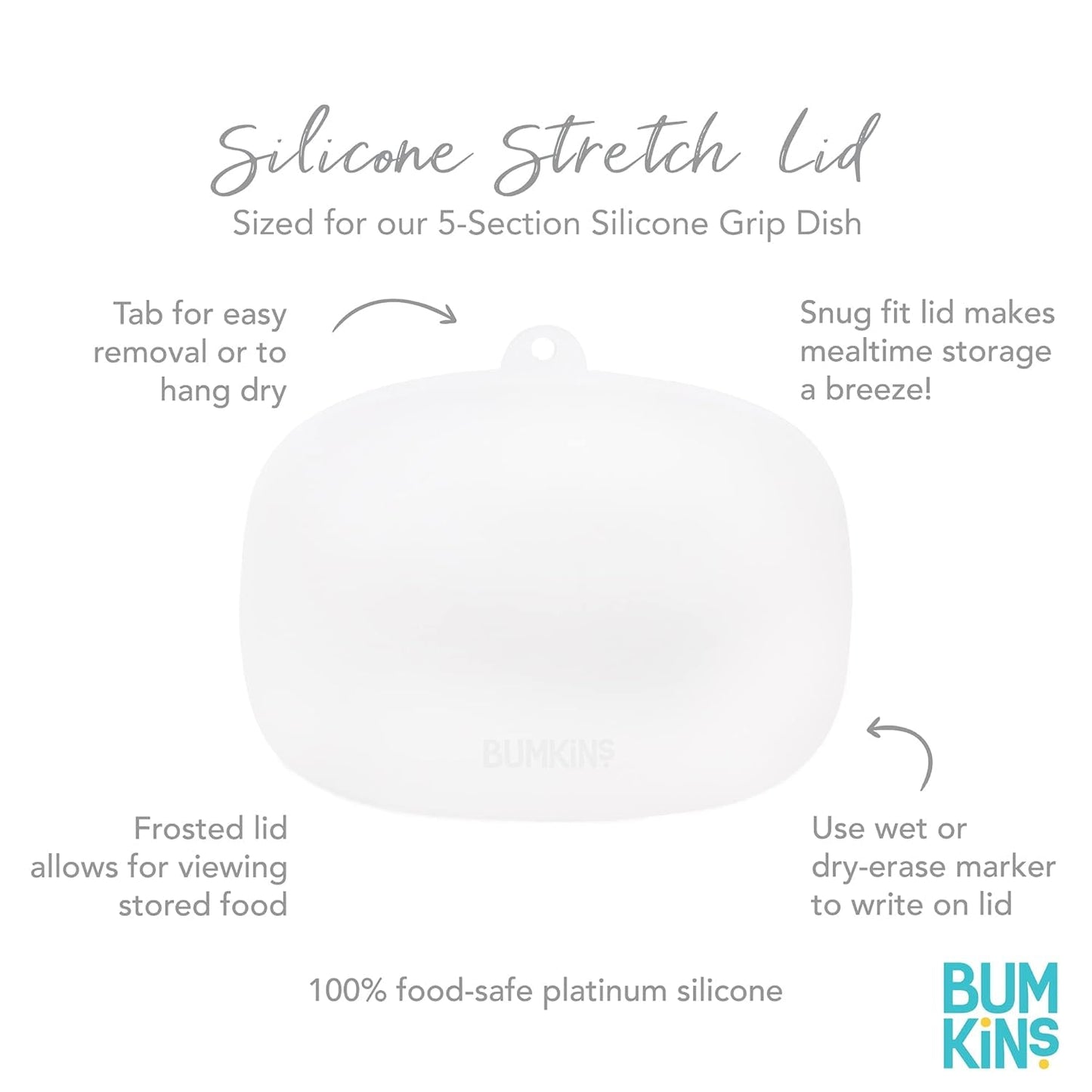 Bumkins - Plato de succión para niños pequeños y bebés, cubierta de plato de agarre dividido para bebés y niños, destete LED para bebés, suministros de alimentación, tienda y etiqueta, restos de