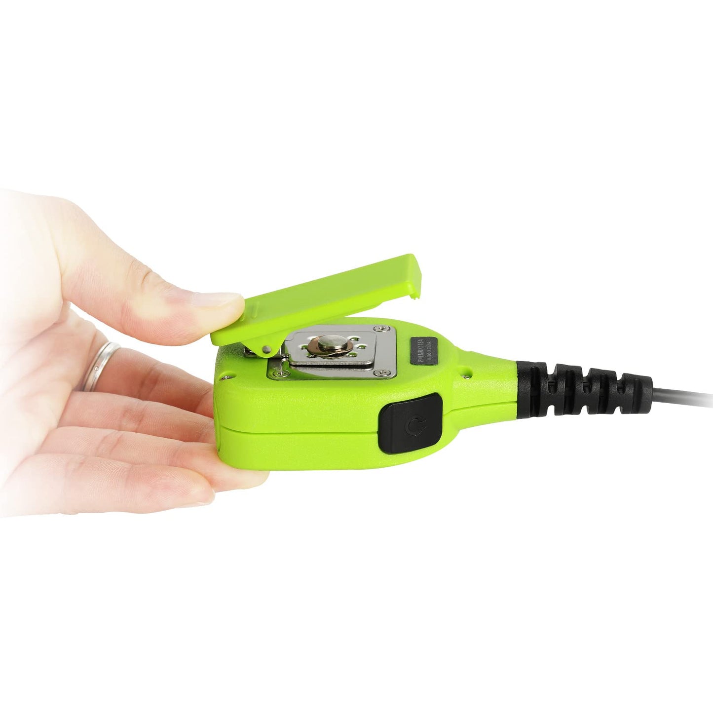 KEYBLU - Micrófono de bocina de hombro CP200D, radio de dos vías, de dos pines, impermeable, con conector de audio de 3.5 mm, compatible con walkie talkie Motorola CP200, CLS1410, CLS1110 y RDM2070D (para Motorola, verde).