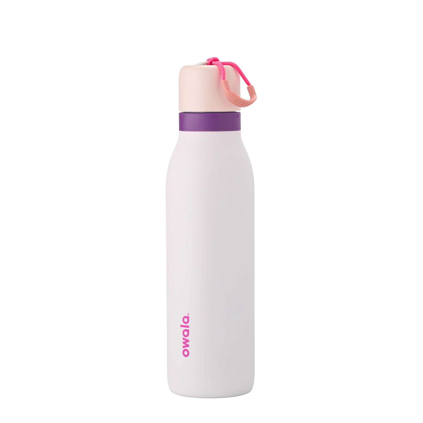 Owala FreeSip Twist - Botella de agua de acero inoxidable con popote para deportes y viajes, sin BPA, 18 onzas, rosa/morado (campo de ensueño)