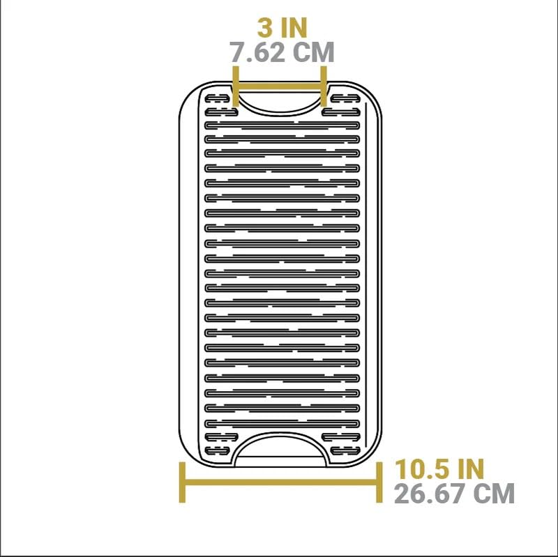 Lodge LPGI3 Parrilla Reversible de hierro fundido, 20 pulgadas x 10.4 pulgadas, 1 pieza