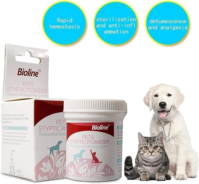 Pet Styptic Powder, 14g Anti-inflammatory and Anti-Bacterial Analgesic Powder for Cats and Dogs, Pet Medical Supplies, Styptic Powder for Traumatic Dogs, Styptic Powder for Dogs Nails