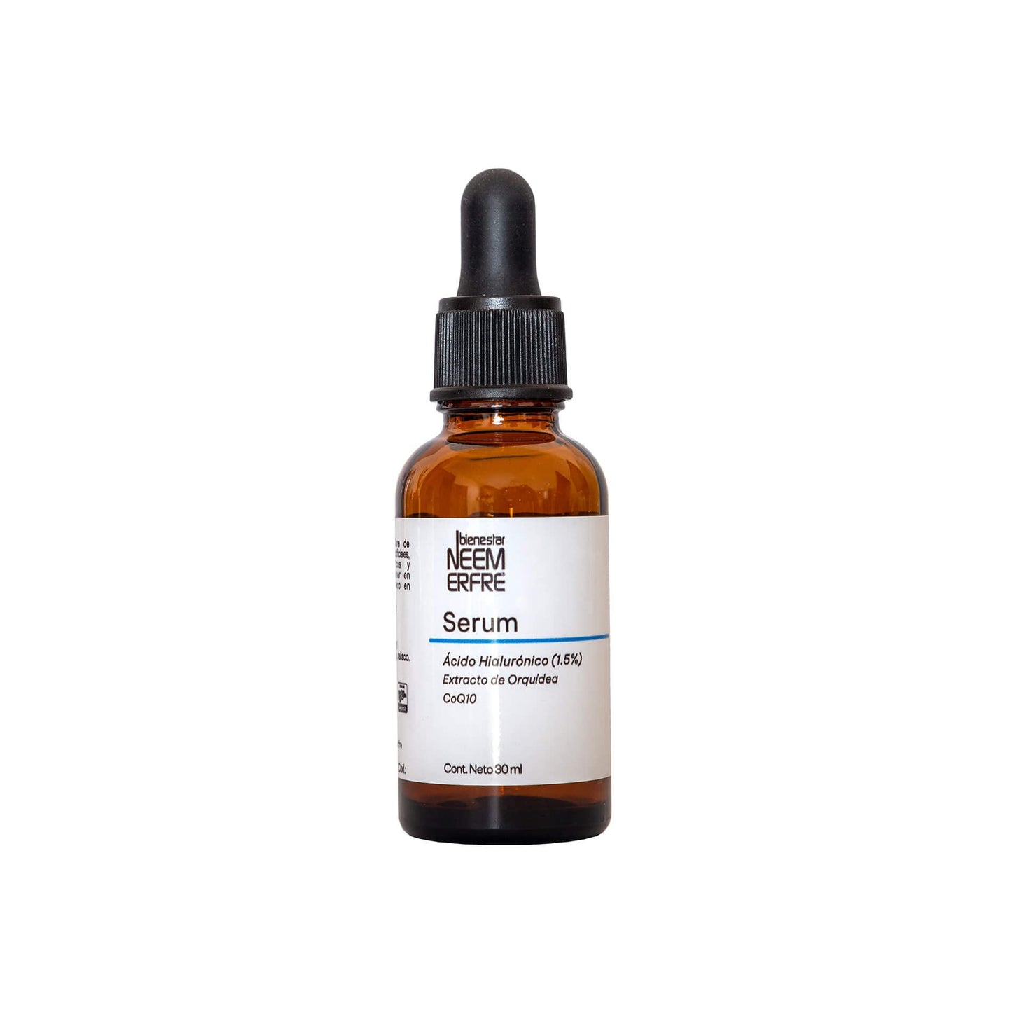 bienestar NEEM ERFRE Serum de Ácido Hialurónico al 1.5% + Coenzima Q10 + Escualano + extracto de orquídea | 93% ingredientes de origen natural | Hidrata y revitaliza tu piel, rápida absorción | 60ml (Paq de 2)