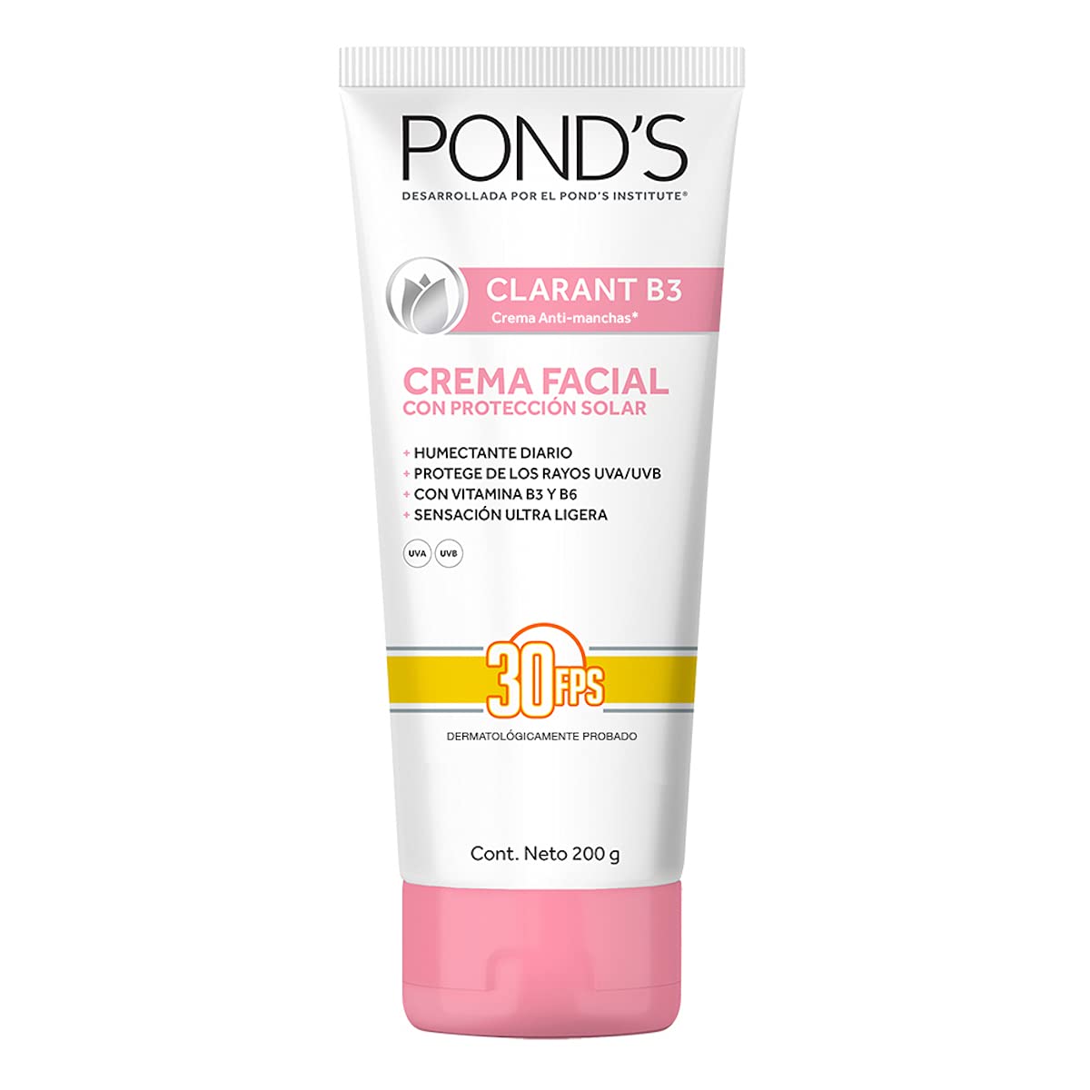 Pond's Crema Facial Clarant B3 con Factor de Protección Solar 30, 200 g + Crema Facial Anti-manchas Clarant B3 Piel Balanceada a Grasa 200 g