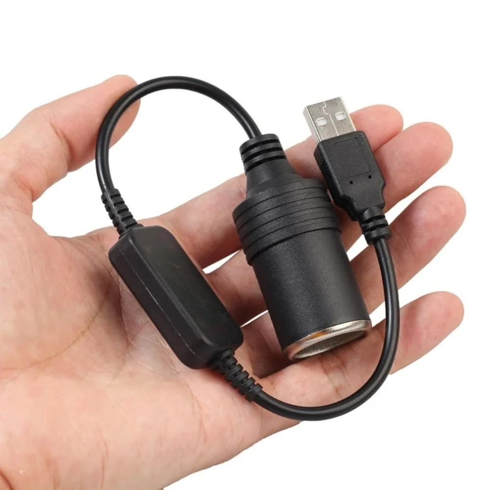 KIMISS Adaptador USB a Encendedor de Cigarrillos, Cargador para Auto Adaptador convertidor de Enchufe de Encendedor de Cigarrillos USB de 5 V a 12 V Macho a Hembra