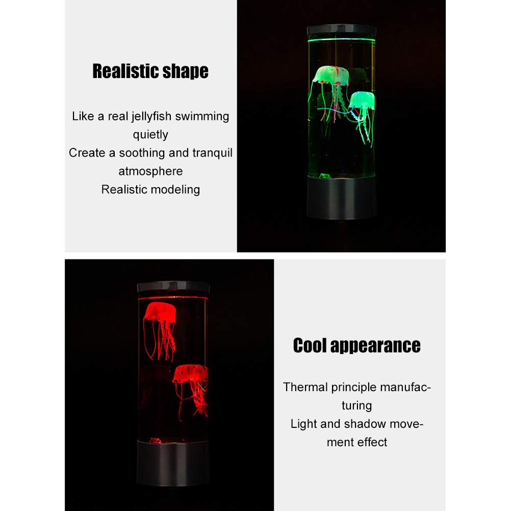 Atrumly Lámpara de medusa, lámpara LED de medusas de lava, lámpara LED de estado de ánimo, luz nocturna, para hombres y mujeres, decoración del hogar y la oficina