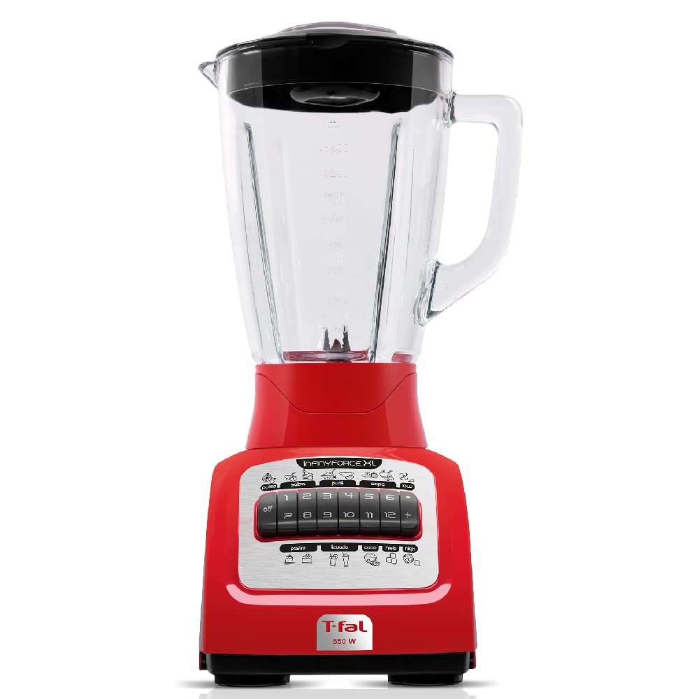 Licuadora T-fal Roja Infinyforce XL con Powelix y Carbon Drive 12 Velocidades 2.2 Litros 550 W