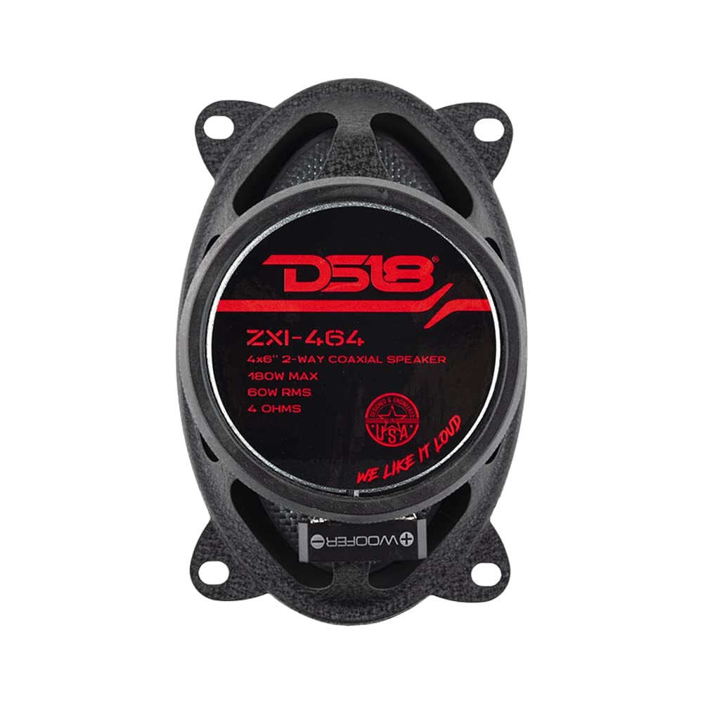 DS18 ZXI-464 Elite - Altavoces coaxiales de Audio para Coche de 2 vías con Cono Kevlar 120 vatios 4 ohmios (2 Altavoces)