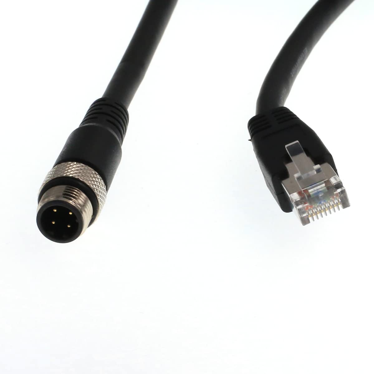 DRRI Cable blindado CAT6 de 4 pines con código D macho a RJ45 Ethernet M12 para redes Profinet y Ethernet/IP