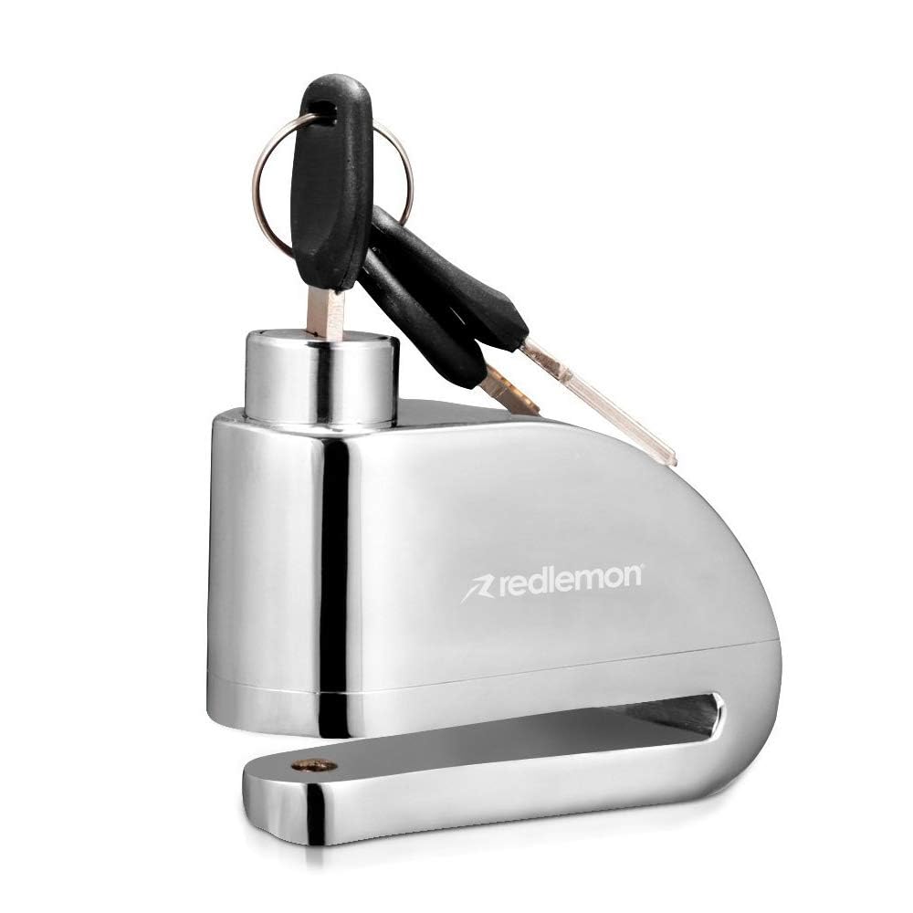 Redlemon - Candado para Bicicleta y Motocicleta con Alarma, Sensor de Movimiento, Seguro Antirrobo de Compatible con Vehículos con Llanta de Disco, Resistente a Salpicaduras