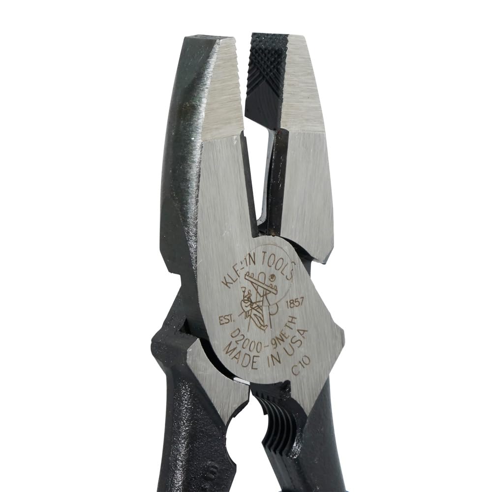 Klein Tools D213-9NE-CR Alicates de corte lateral y crimpado de conector de 9 pulgadas de alto apalancamiento