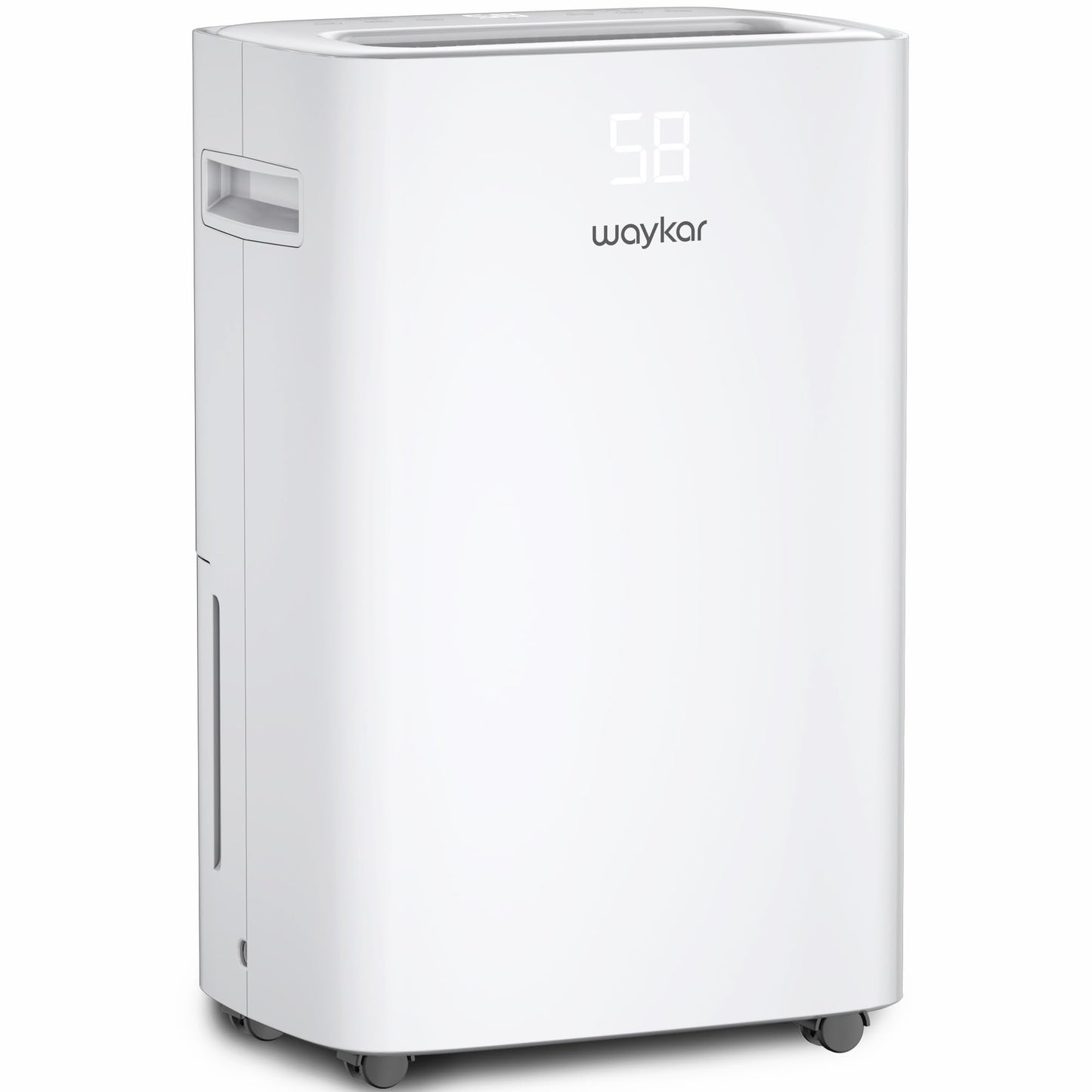Deshumidificador Waykar 50 Pints Blanco con Manguera de Drenaje e Inteligente Control de Humedad para Hogar y Sótano