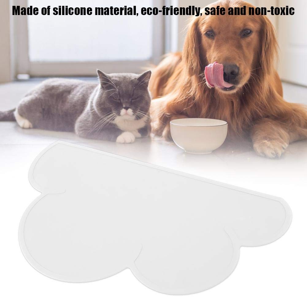 Alfombrilla de Alimentación de Silicona Blanca con Forma de Nube para Mascotas y Cachorros