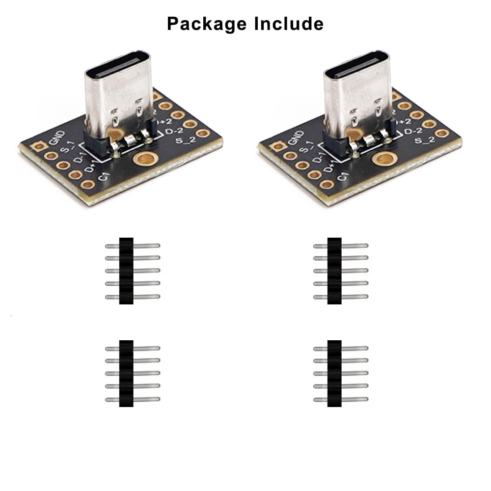 Breakout Board USB Tipo C Treedix Hembra Vertical Placa Convertidor PCB 2 Unidades