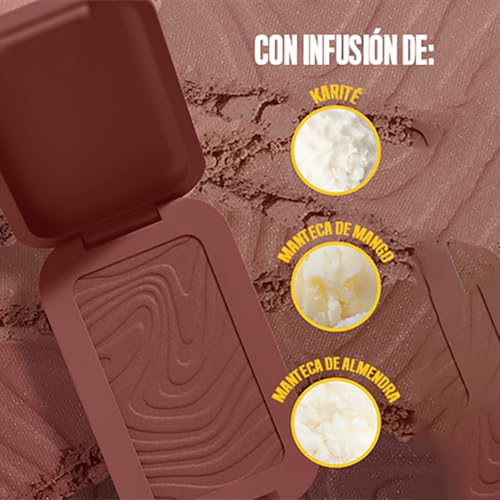 NYX Professional Makeup, Buttermelt Bronzer, Tono: Butta Off (café mocca). Bronceador cremoso en polvo infusionado con manteca de karité, mango y almendras, hasta 12hrs de uso, no se desvanece, resistente a transferencias. Fórmula vegana.