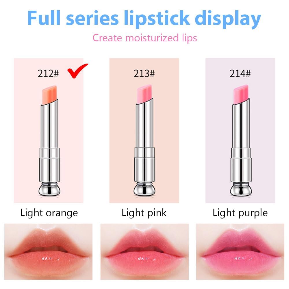 Bálsamo labial que cambia de color, Lápices Labiales mágico que cambia de color, Brillos Labiales teñido, labial hidratante impermeable de larga duración para mujeres (A)
