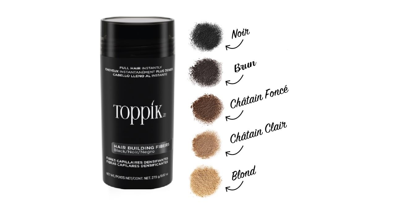 Toppik - Fibras para fortalecer el cabello, negras, 0.97 onzas