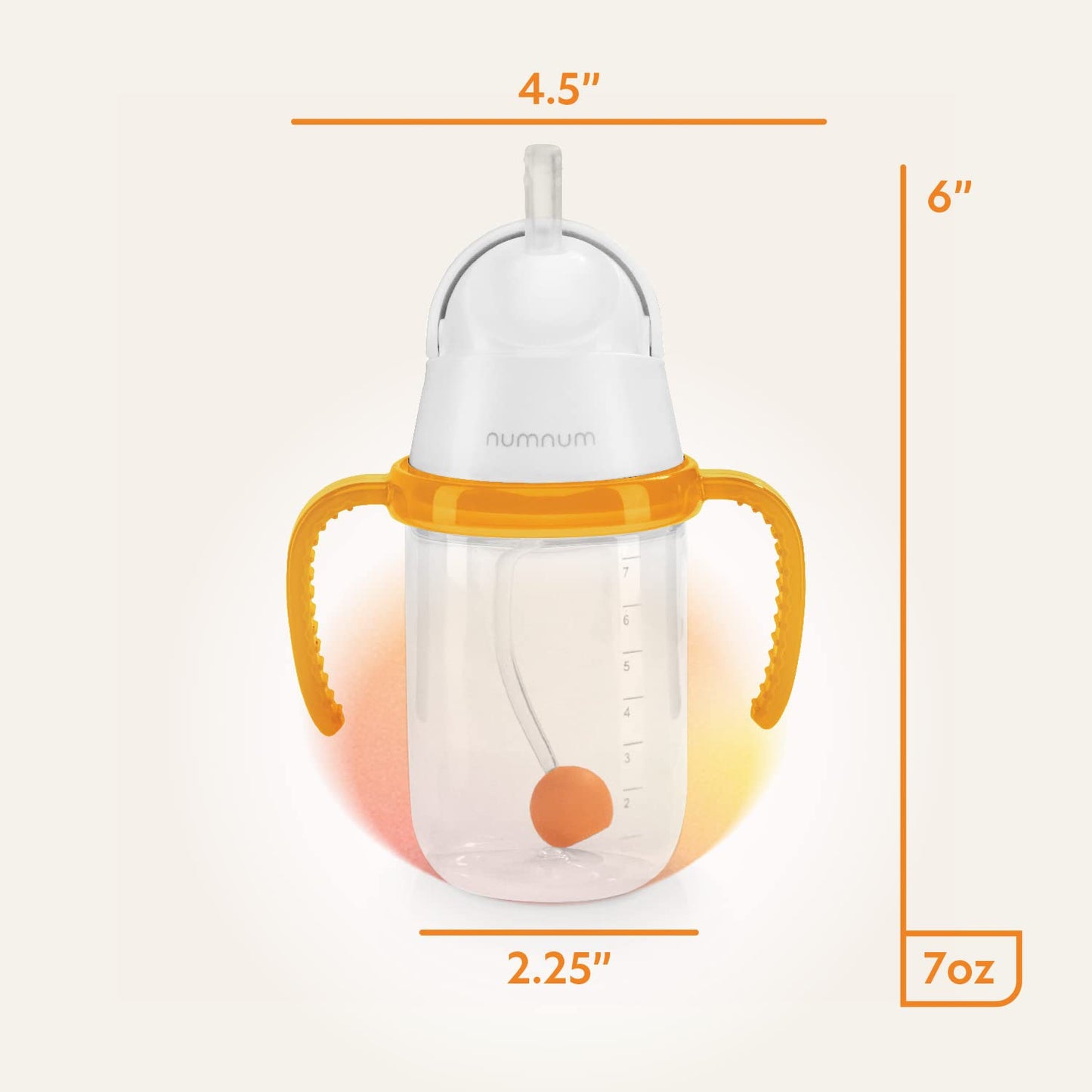 NumNum - Taza de paja con peso para bebés y niños pequeños de 6 a 12 meses, respaldada por expertos, tazas de entrenamiento para bebés de 7 onzas con asas extraíbles, fácil de usar, habilidades de