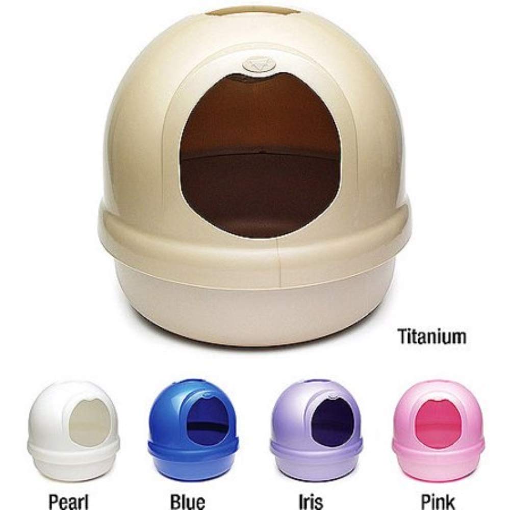Booda Petmate Dome Litter Box, Metallic Pearl White, 17.5'' Diameter x 18''H (Pearl - Color)