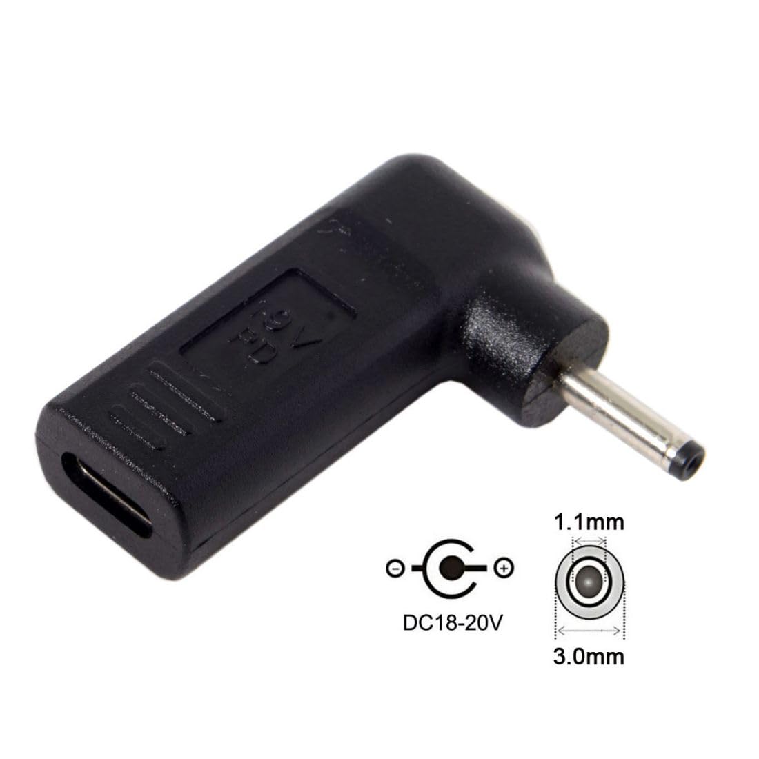 Adaptador USB 3.1 Tipo C Chenyang en ángulo 90 Grados 3.0 x 1.1 mm
