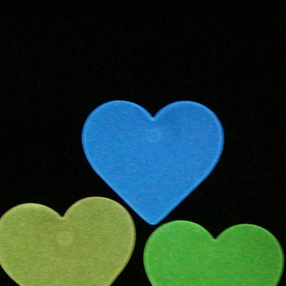 Toyandona - 200 pegatinas de pared con forma de corazón que brillan en la oscuridad, luminosas fluorescentes y extraíbles, para decoración de la habitación de los niños, guarderías, dormitorios