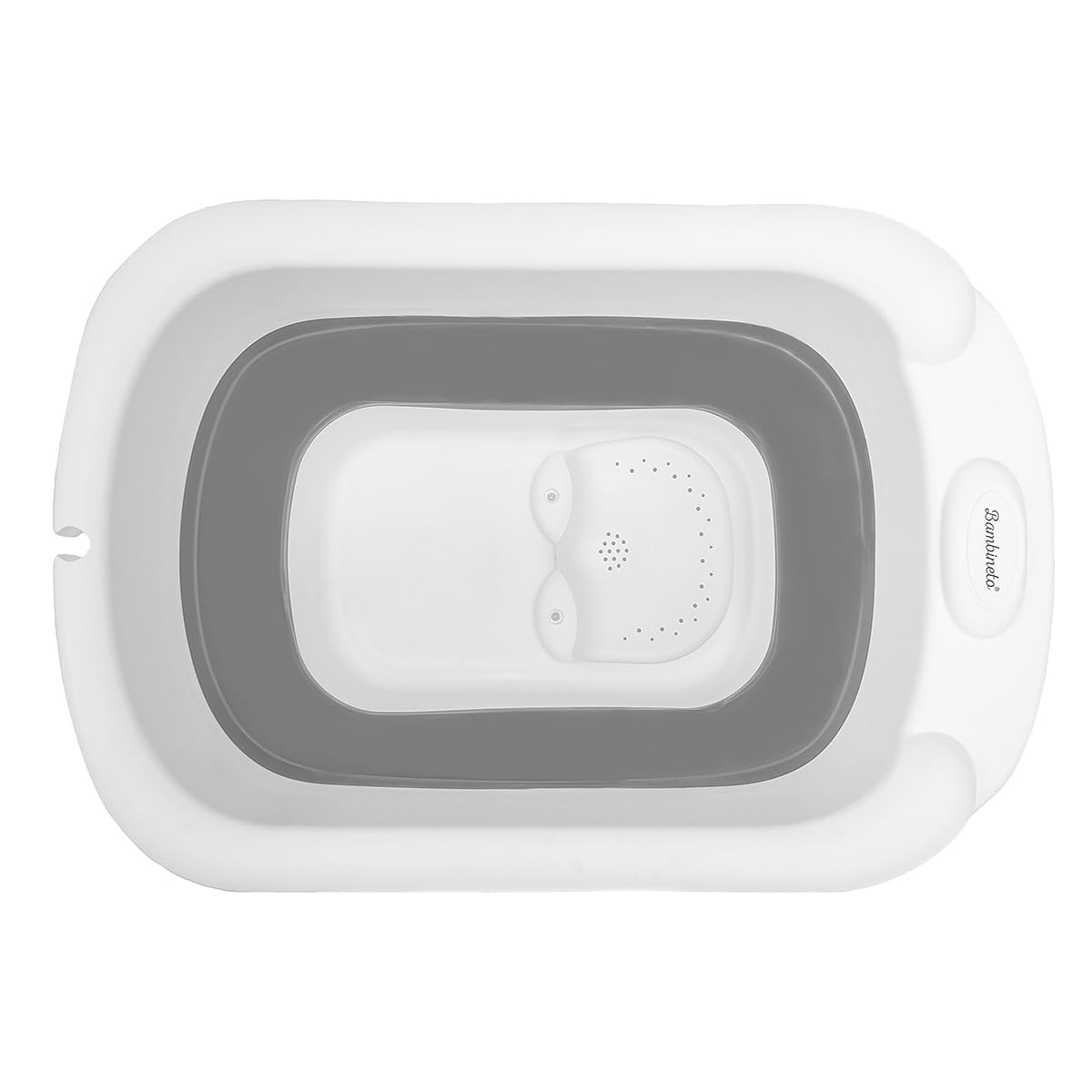 BAMBINETO Bañera para Bebé plegable con cojín antideslizante + banquito GRANDE