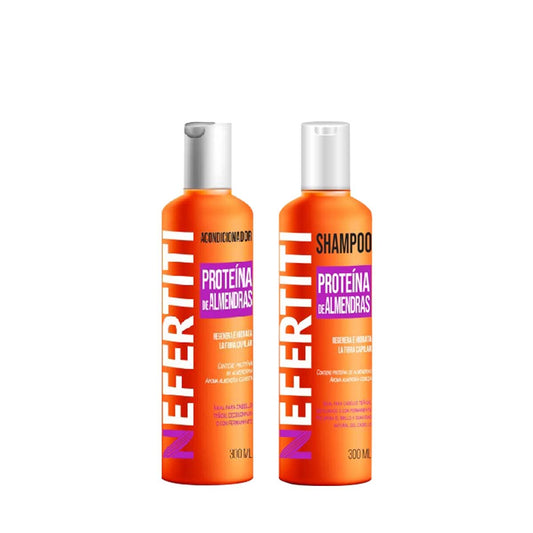 Shampoo y Acondicionador Nefertiti Almendra Sin Parabenos Regenerador para Cabello Teñido