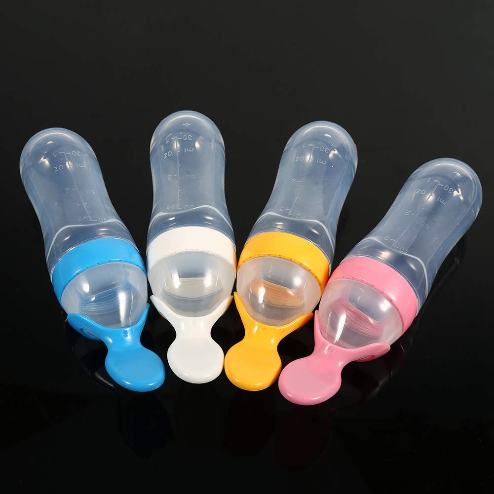 Alimentador de Alimentos para Bebés, Biberón de Silicona Exprimible de Dibujos Animados con Cuchara Dispensadora para Bebés, Bebés(#2)