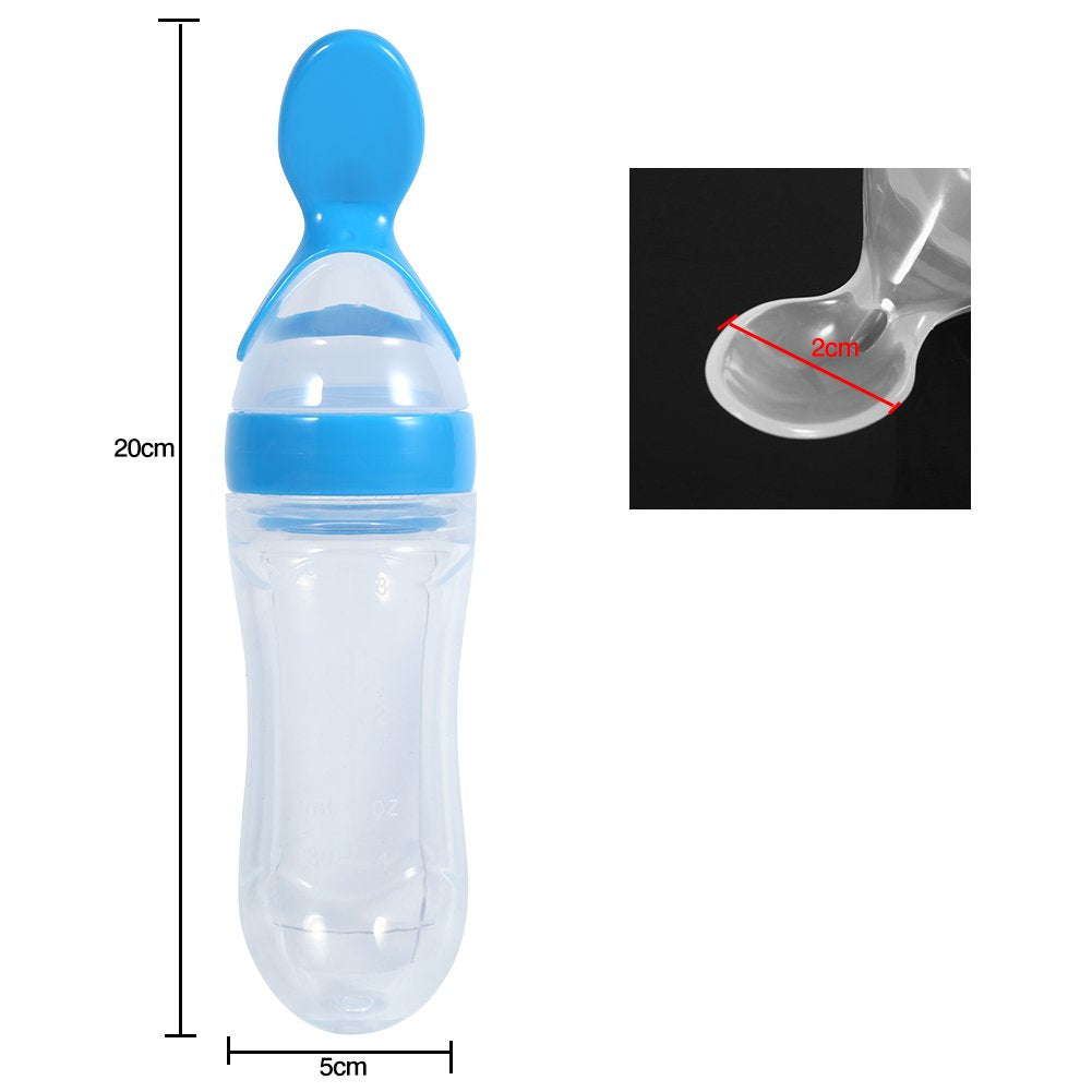 Alimentador de Alimentos para Bebés, Biberón de Silicona Exprimible de Dibujos Animados con Cuchara Dispensadora para Bebés, Bebés(#3)