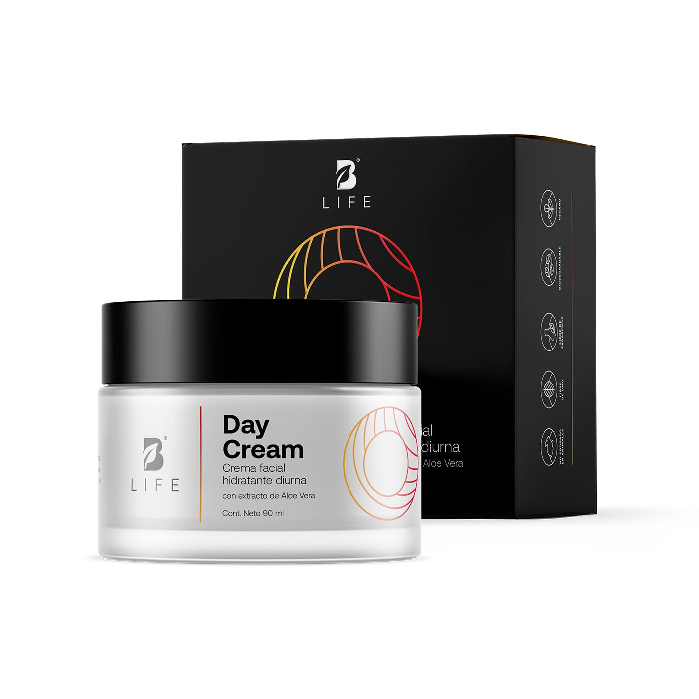 Crema Facial de Día Hidratante de 90 ml. Adicionada con Vitamina E, Ácido Hialurónico y Niacinamida, Skincare Facial Antiarrugas. Day Cream B Life.