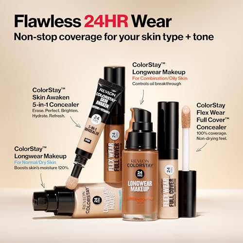 Revlon ColorStay - Base líquida para piel mixta y grasa, maquillaje Colorstay para piel grasa/combinación, Rich Tan