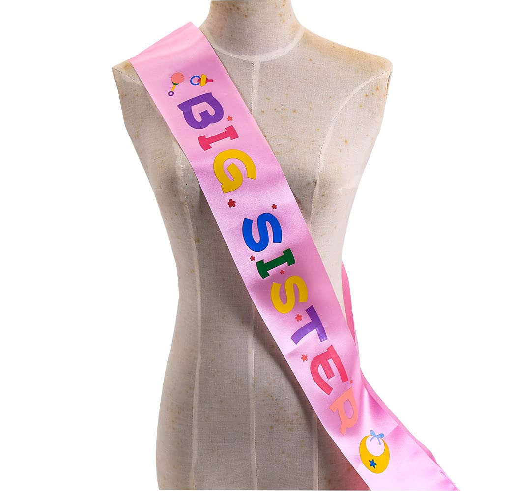 Topfunyy Banda para fiesta de bebé con manchas rosas para hermana mayor para decoración de fiesta