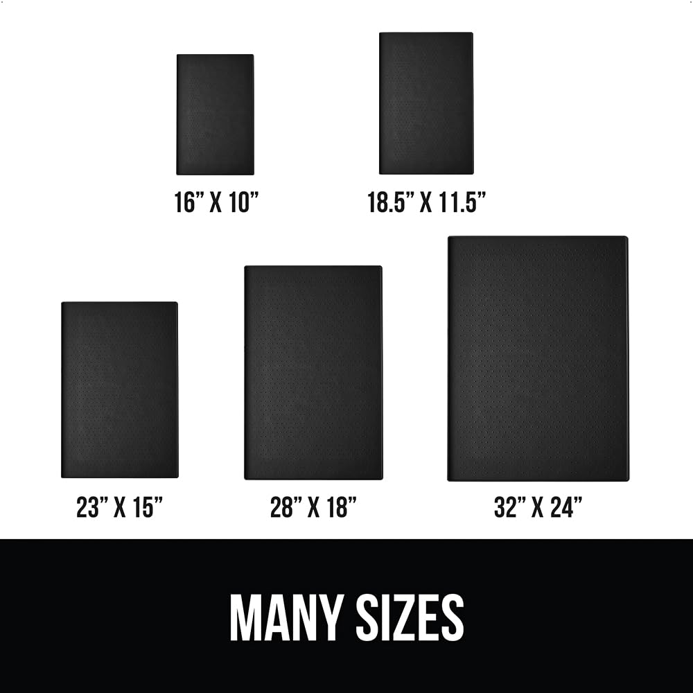 Gorilla Grip 100% Impermeable con Borde Elevado, Alfombrilla de alimentación de Silicona para Mascotas, sin BPA, Las Alfombrillas para Comida para Perros y Gatos contienen derrames, 16x10, Black