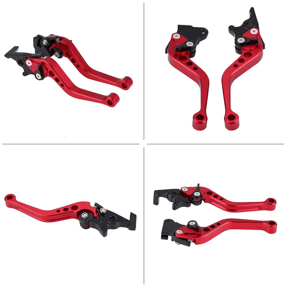 Palancas de Freno de Tambor de Motocicleta Yosoo Rojo CNC de Aluminio para Yamahas Suzukis
