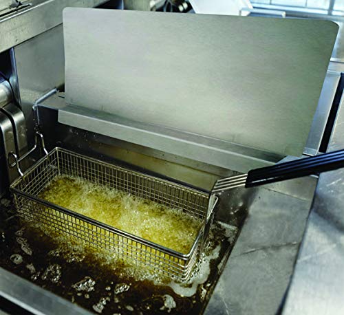 Chef Master - Juego de 2 protectores de salpicaduras de freidora comercial, acero inoxidable, calibre 18, protector de salpicaduras de aceite, 20.5 x 15 pulgadas, protector de salpicaduras de aceite