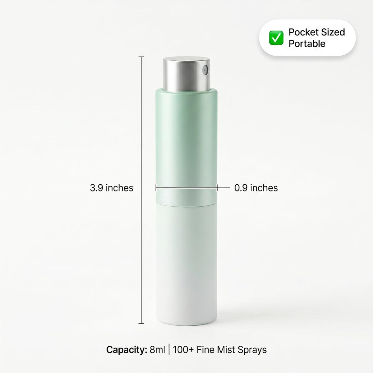 TSPREHFP Atomizador de aluminio degradado mate, a prueba de fugas, paquete de 4 unidades de viaje, Verde