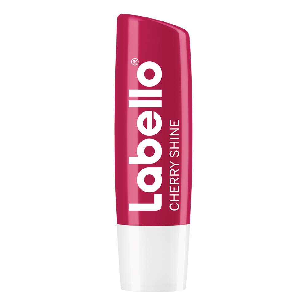 Labello Bálsamo Labial Caring Beauty Nude (4.8 g), Color Intenso y Cuidado Duradero con Vitamina E y Aceite de Almendras Orgánico + Cereza 4.5g, color Cereza, 4.8 gram, pack of/paquete de