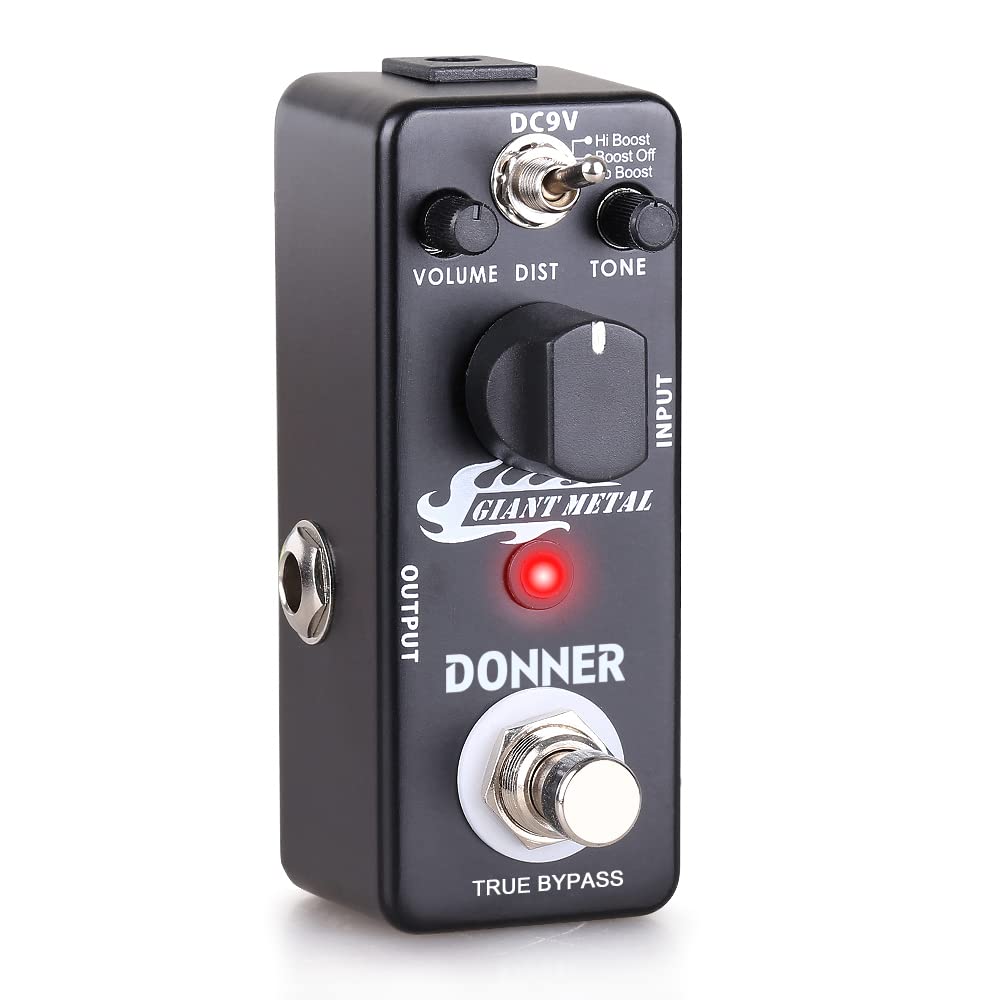 Donner - Pedal gigante de distorsión de metal, distorsión para guitarra eléctrica, pedaleras, 3 modos de derivación real